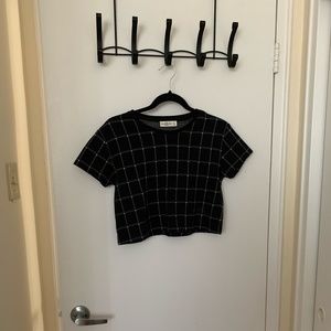 A&F Black & White Checkered Crop Top